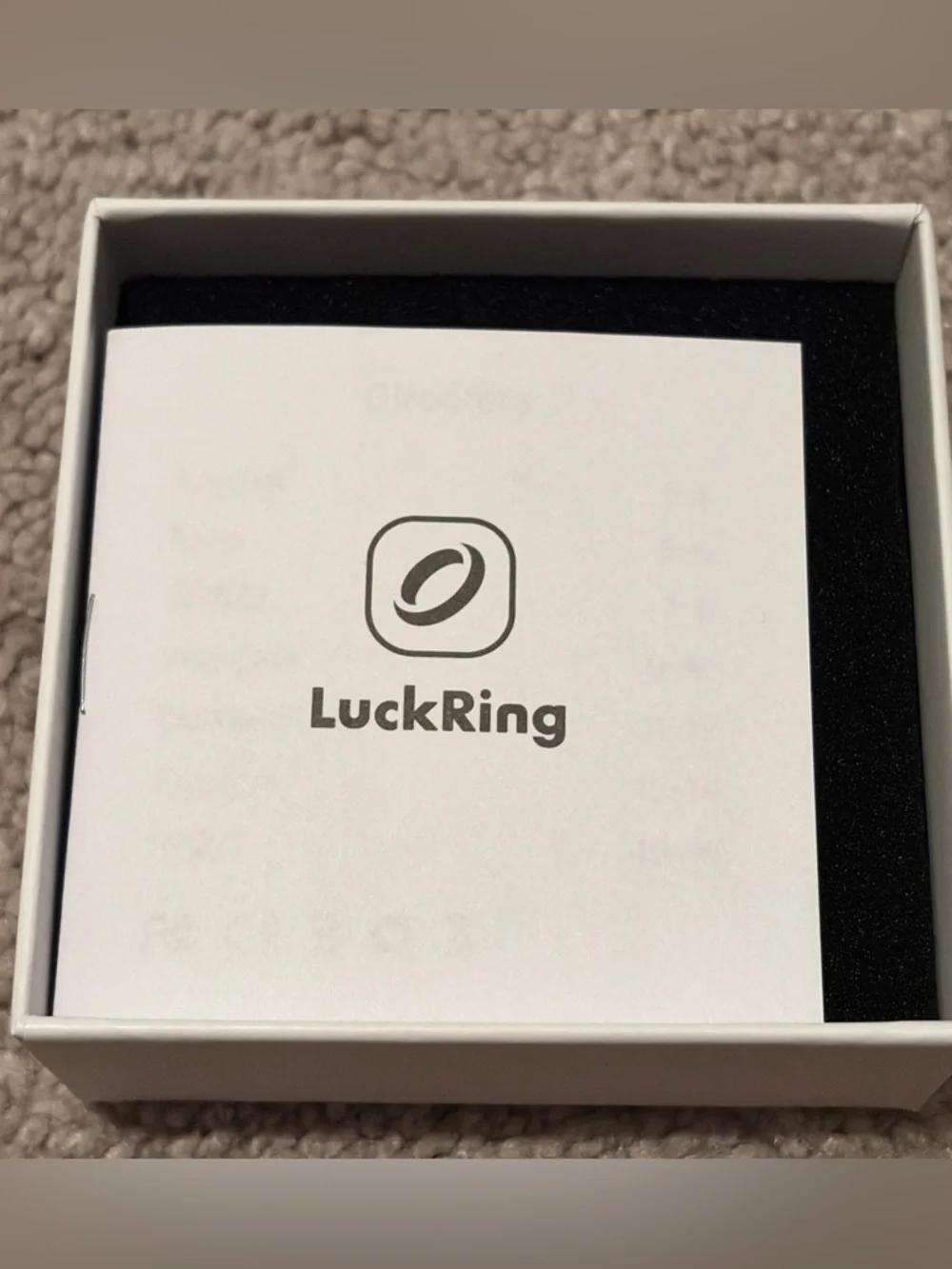 LuckRing Silver Smart Ring Activity Tracker Thick Band Size 7
